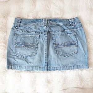 y2k aeropostale rhinestone denim mini skirt low rise size 7/8